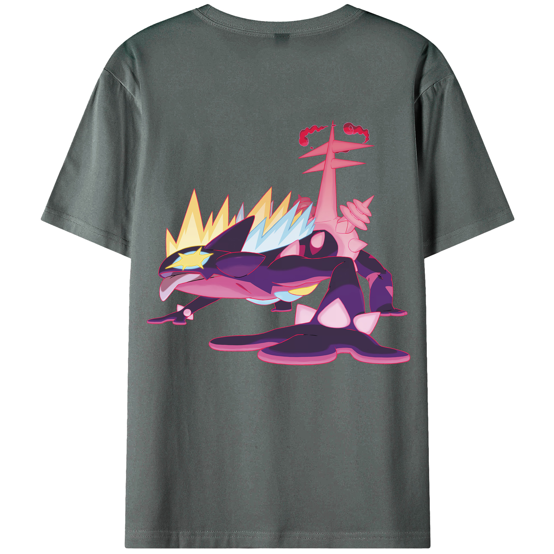 （画像用） ポケットモンスター Pokémon 綿100％ メンズ半袖Tシャツ（バックプリント） 通気性